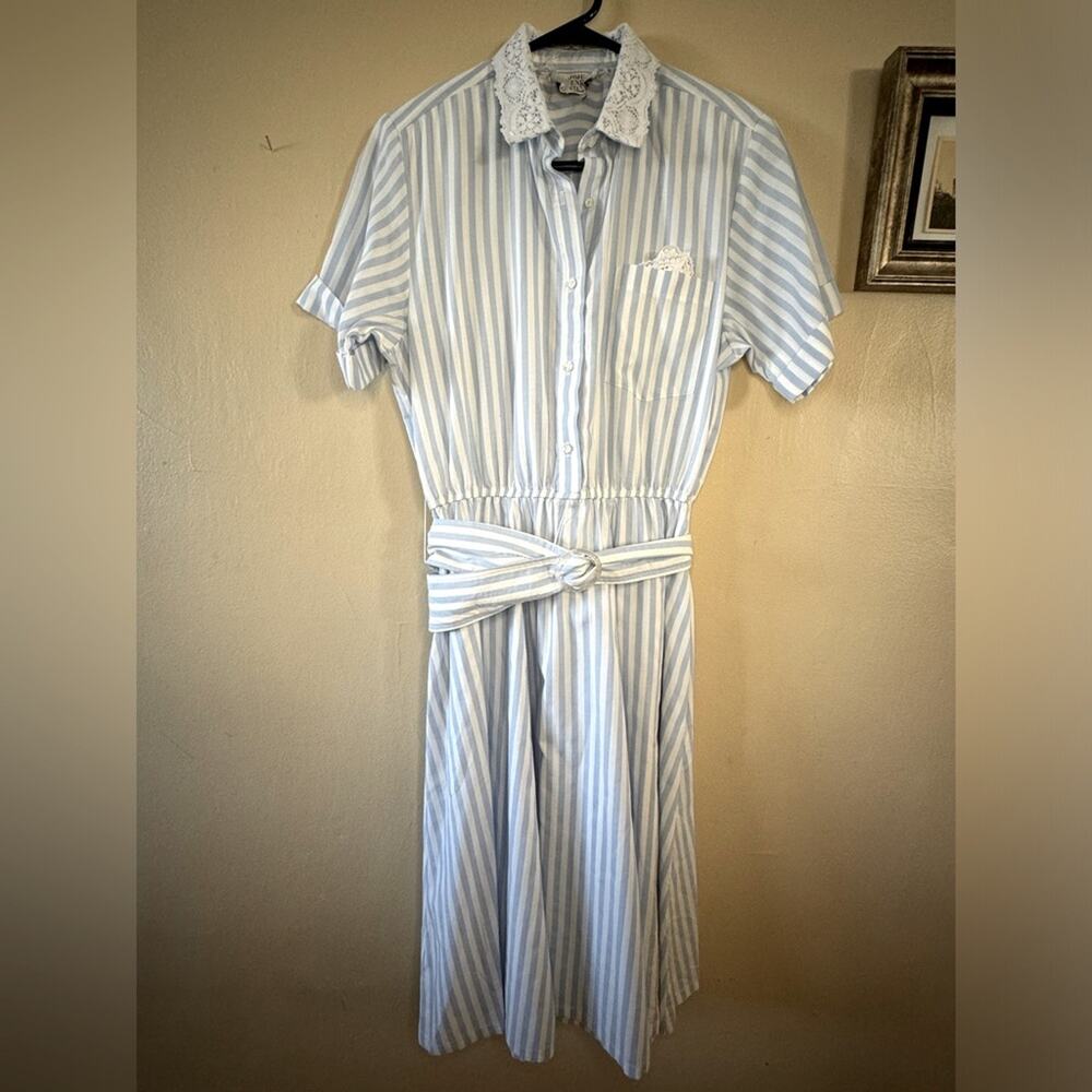 Vintage 70s striped shirt dress